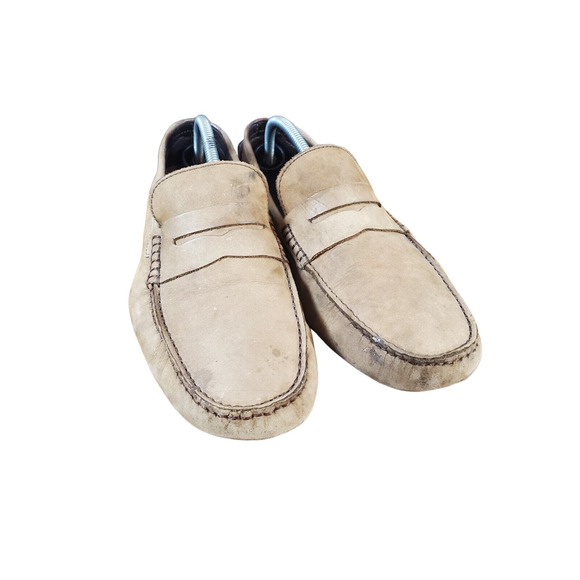 Saks Fifth Avenue Men's Suede Driving Moccasins. Beige. Size 12 - Picture 1 of 8